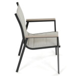 Židle zahradní béžový textilen, hliník, černá barva