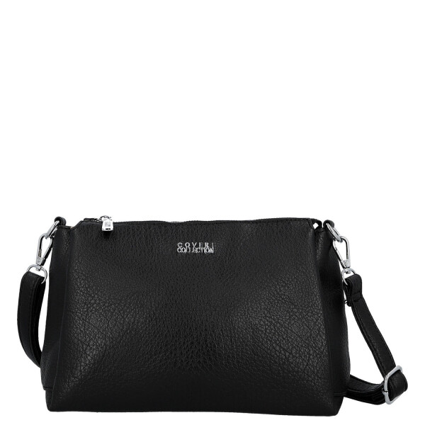 Trendy dámská koženková crossbody kabelka Denissa, černá