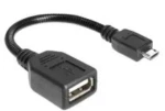 DeLock adaptér USB micro B samec na USB 2.0 A samice / flexibilní / husí krk / OTG / 18cm (83293)