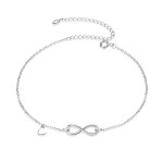 Stříbrný náramek Infinity Love, stříbro 925/1000, nekonečno, Stříbrná Nastavitelná