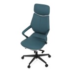 Kancelářské křeslo, zelená ekokůže, houpací mechanismus s aretací ve 4 polohách, kovový kříž, kolečka pro tvrdé povrchy