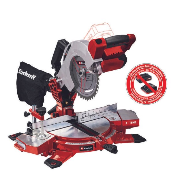 Einhell TE-SM 18|210 Li-Solo / Aku Pokosová pila / 18V / Průměr 210 mm / 3.000 ot-min / Hloubka řezu 60 mm (4300890)