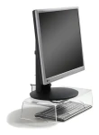 BakkerElkhuizen Q-riser 90 transparentní / Podstavec pod monitor / Akryl / Nosnost 10 kg / Výška 95 mm (BNEQR90)