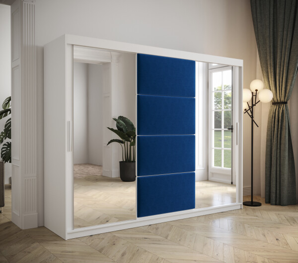 Šatní skříň Abi Tapi Barva korpusu: Bílá, Rozměry: 250 cm, Dveře: Manila 26
