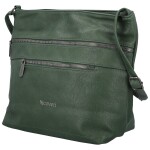 Stylová dámská koženková crossbody kabelka Olbba, tmavě zelená