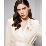 Brož Swarovski Elements Liciana - design pšenice, Zlatá