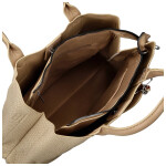 Módní dámská koženková kabelka do ruky Beatis, béžová