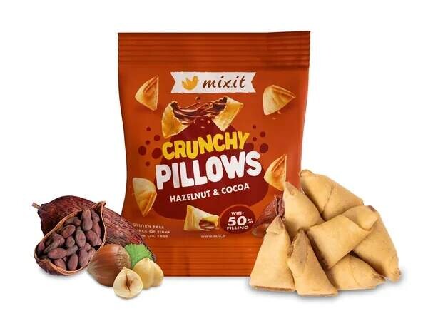 Mixit Křupavé polštářky do kapsy Lískový oříšek & kakao 30g