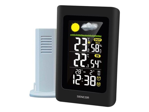 SENCOR SWS 4270 Meteostanice černá / barevný LCD / bezdrátové čidlo (8590669292257)