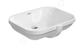 DURAVIT - D-Code Umyvadlo zápustné 560x400 mm, s přepadem, bez otvoru pro baterii, bílá 0338560000