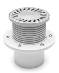 MIDAS Podlahová vpusť - přímá D110 s přírubou, kulatá průměr 122mm, vodní protizápachová hladina p2334