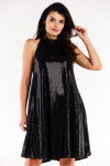 Dámské šaty A563 Černá s flitry - Awama černá L/XL