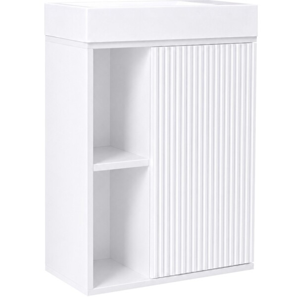 CERANO - Umyvadlová skříňka pro WC Sofia - bílá matná + umyvadlo z litého mramoru Sofia - bílá matná - 50x70x25 CER-424404