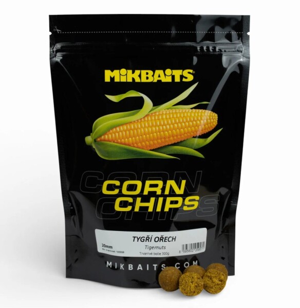 Mikbaits Boilies Corn Chips Tygří ořech - 20mm 300g,Mikbaits Boilies Corn Chips Tygří ořech - 20mm 300g