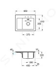 VILLEROY & BOCH - Subway 45 Keramický dřez 65x51 cm, excentrické ovládání, CeramicPlus, alpská bílá 331202R1