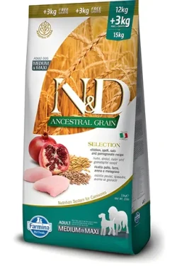 Farmina ND Ancestral Grain Adult Chicken 15 kg / Granule pro dospělé psy / střední a velká plemena (PND1500001)