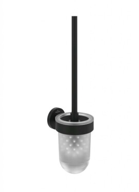 VILLEROY & BOCH - Elements Tender WC štětka nástěnná s držákem, sklo/matná černá TVA151016000K5