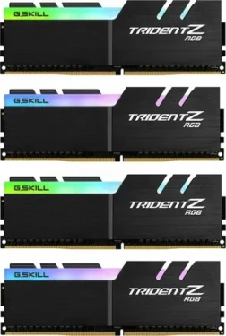 G.SKill Trident Z RGB 64GB(4x16GB) 3200 MHz černá / DDR4 / CL16-18-18-38 / 1.35V / XMP 2.0 / LED podsvícení (F4-3200C16Q-64GTZR)