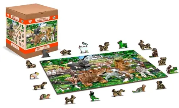 WOODEN CITY Dřevěné puzzle Školka na farmě 2v1
