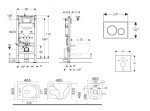 GEBERIT - Duofix Set předstěnové instalace, kompaktního klozetu Gaia sedátka softclose, tlačítko Sigma20, bílá/pozlacená SANI11CA3147B