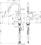 HANSGROHE - Focus M41 Dřezová baterie s výsuvnou sprškou, matná černá 31815670