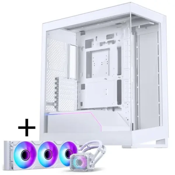 PHANTEKS NV5 MK2 + Glacier One 360M25 Gen2 bílá / Sada skříň ATX + AIO vodní chladič / Tempered Glass / 360mm / DRGB (GABU-517)