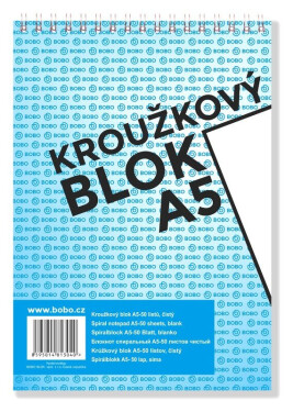Blok s horní vazbou A5, čistý, 50 listů