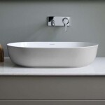 DURAVIT - Luv Umyvadlo na desku, 80x40 cm, bez přepadu, WonderGliss, bílá/matná šedá 03798023001