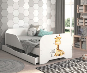 DumDekorace Dětská postel MIKI 160 x 80 cm s motivem žirafy
