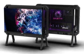 EBlaztr PC skříň černá matná / Skříň PC / Mini-ITX / SFX zdroj / VESA 100x100 / přenosná (eBl-Bla-Sta-01)