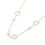 Ocelový náhrdelník Lauro Gold - chirurgická ocel, hvězdy, Zlatá 40 cm + 5 cm (prodloužení)