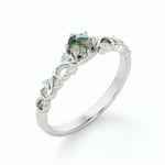 LUNICA Stříbrný prsten MECHOVÝ ACHÁT Velikost prstenu: 8 (EU: 57-58) 0681_8