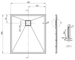 DEANTE - Correo antracit metalic - Granitová sprchová vanička, obdélníková, 100x90 cm KQR_T45B