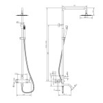 SAPHO - MINIMAL vanový sloup s pákovou baterií a napouštěním, nerez MI140