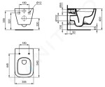 IDEAL STANDARD - i.Life B Závěsné WC, zadní odpad, RimLS+, bílá T461401