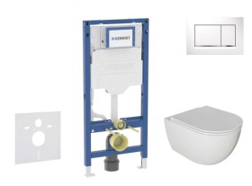 GEBERIT - Duofix Set předstěnové instalace, klozetu Oudee a sedátka softclose, tlačítko Sigma30, bílá/chrom SANI11CA3115B