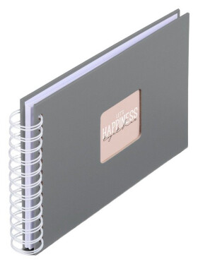 Album klasické spirálové Fine Art 24x17cm, 50 stran, kamenná šedá, bílé listy