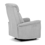Polohovací křeslo s elektrickým ovládáním, potah stříbrná látka