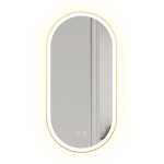 REA - Zrcadlo LED OVL 50x100cm Brush Gold HOM-02506