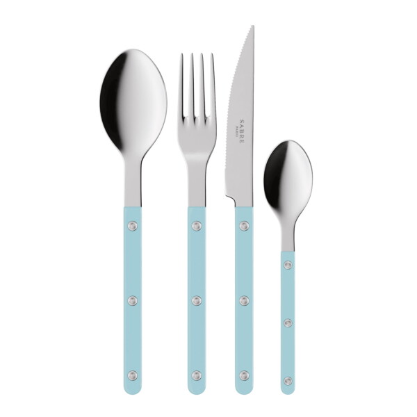 SABRE PARIS 4-dílná sada příborů Bistrot Brillant – Pastel blue, modrá barva, kov, plast