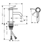 HANSGROHE - Tecturis S Umyvadlová baterie, CoolStart, EcoSmart+, kartáčovaný černý chrom 73301340