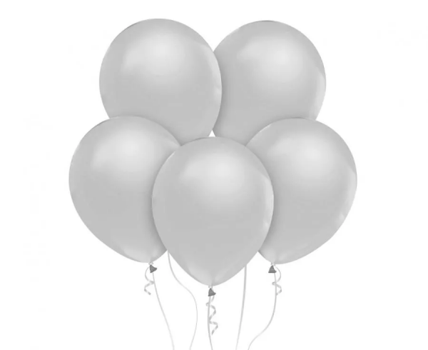 Balónek stříbrný 10ks, 30cm latex
