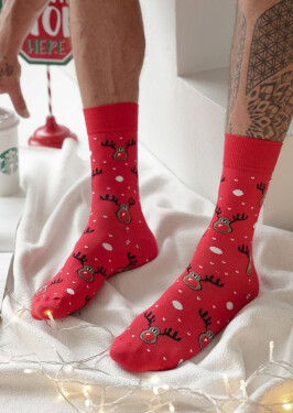 Milena 1290-021 Vánoční ponožky pro muže 38-46 Ruda 42-46
