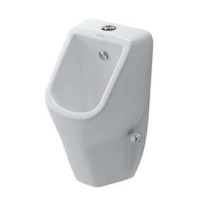 DURAVIT - D-Code Pisoár, horní přívod vody, Rimless, s HygieneGlaze, alpská bílá 0828302000