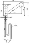 NOVASERVIS - Dřezová teleskopická baterie Metalia 55 chrom 55081,0