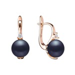 Stříbrné náušnice s bílou perlou Isabel, stříbro 925/1000, Zlatá Černá