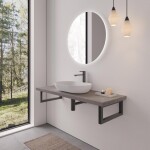 CERANO - Deska pod umyvadlo Navira Pro + podpěrná konzole - betonově šedá - 70x46x3,6 CER-6061166