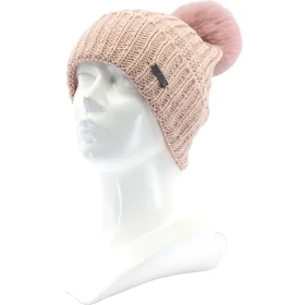 VOXX Čepice dámská pletená MINOR s merino a bambulí RŮŽOVÁ uni 121076