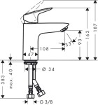 HANSGROHE - Logis Umyvadlová baterie s výpustí Push-Open, chrom 71107000