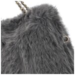 Módní dámská plyšová kabelka do ruky Lilith, šedá